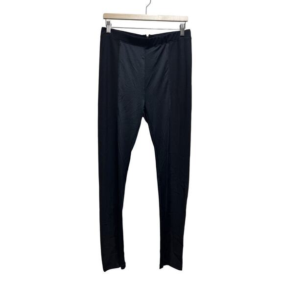 Cheap Monday Zag Tights Legging Pants L Blk Back Zipper Mixed Media Chic Grunge - Picture 1 of 6